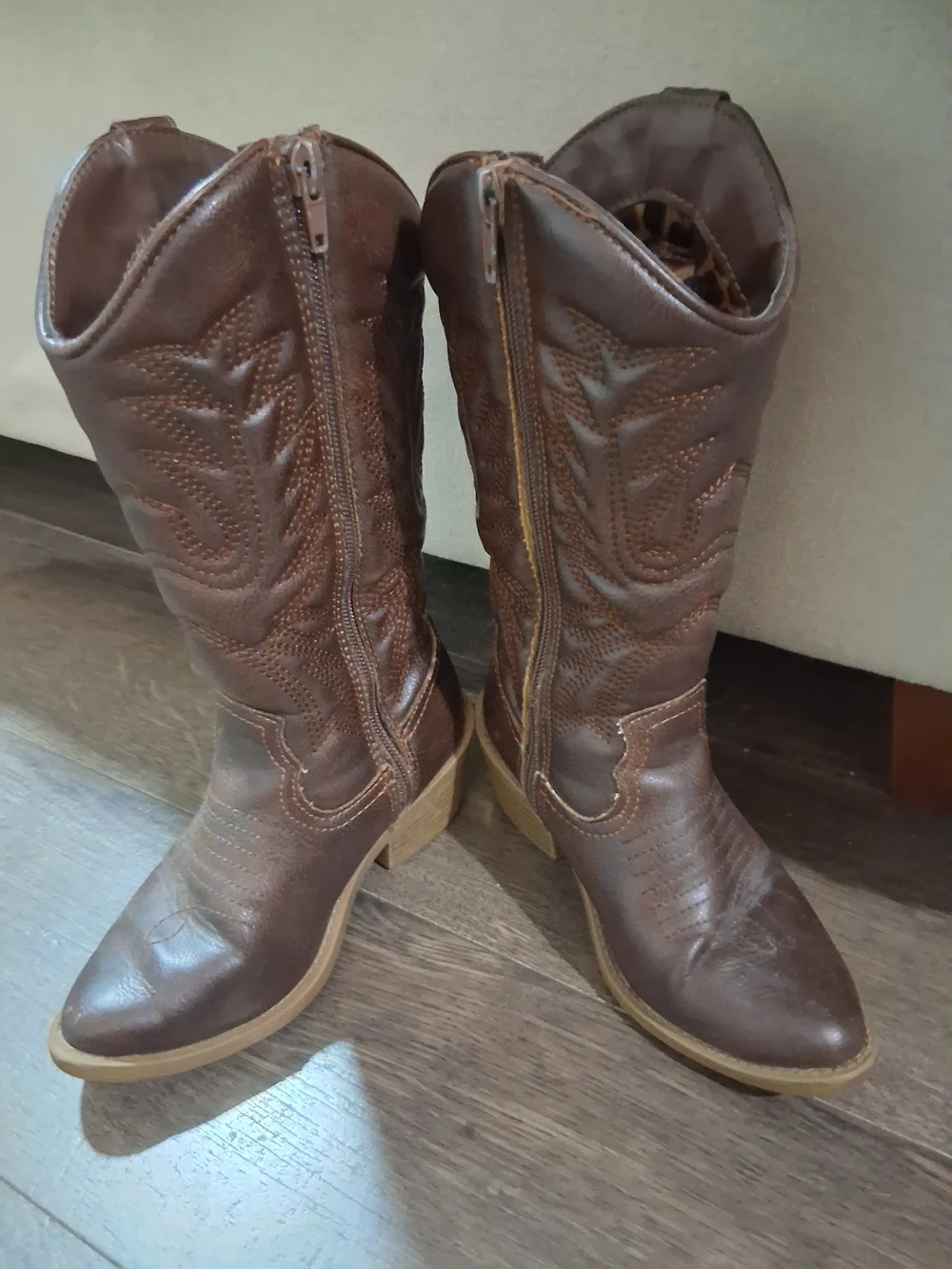 Steve Madden Girls Brown Embroidered Western Boots Size 13